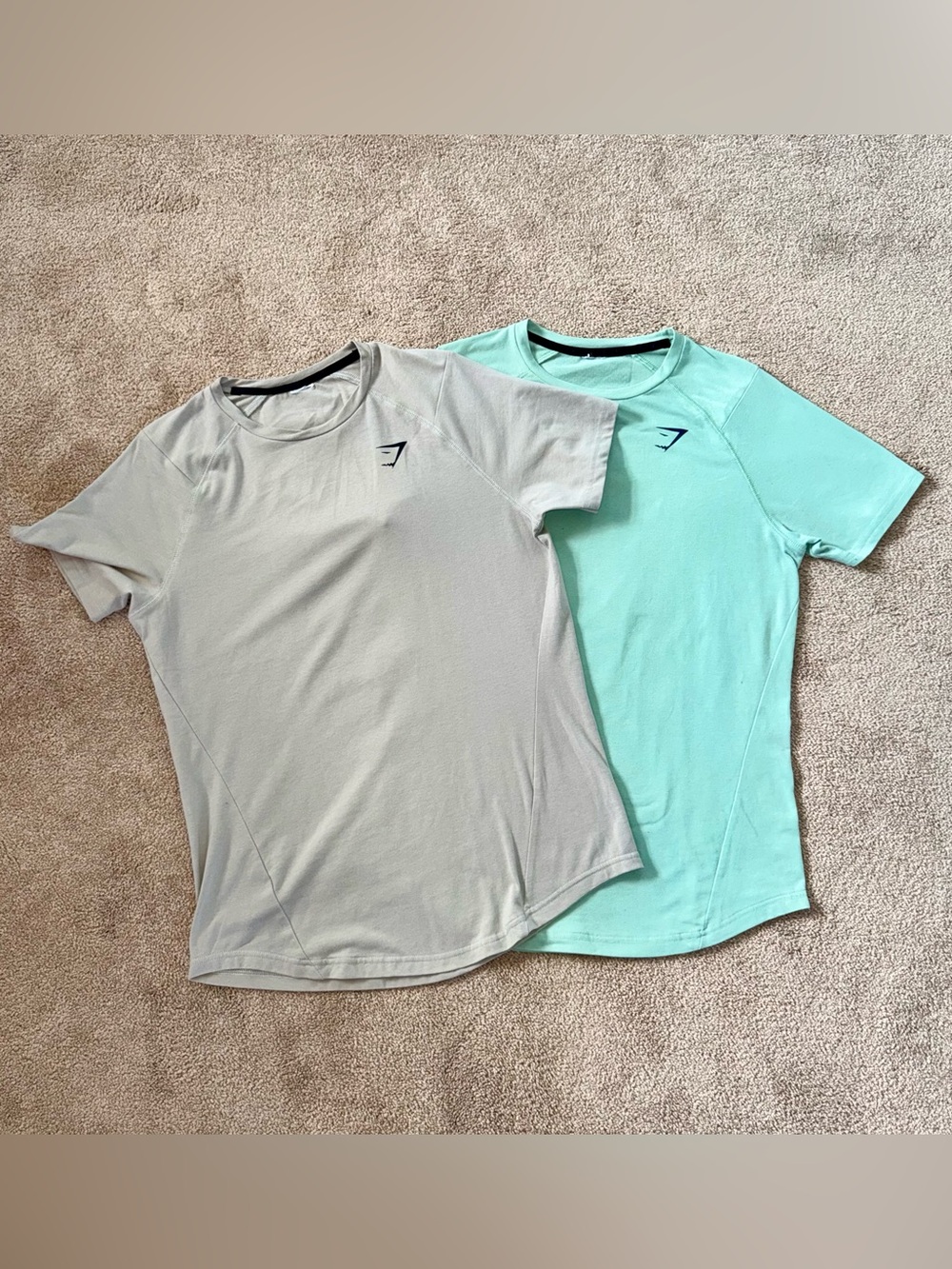 Gymshark Bold Training T-Shirts Men's Medium Bundle 2 (Flora Green & Light Grey)